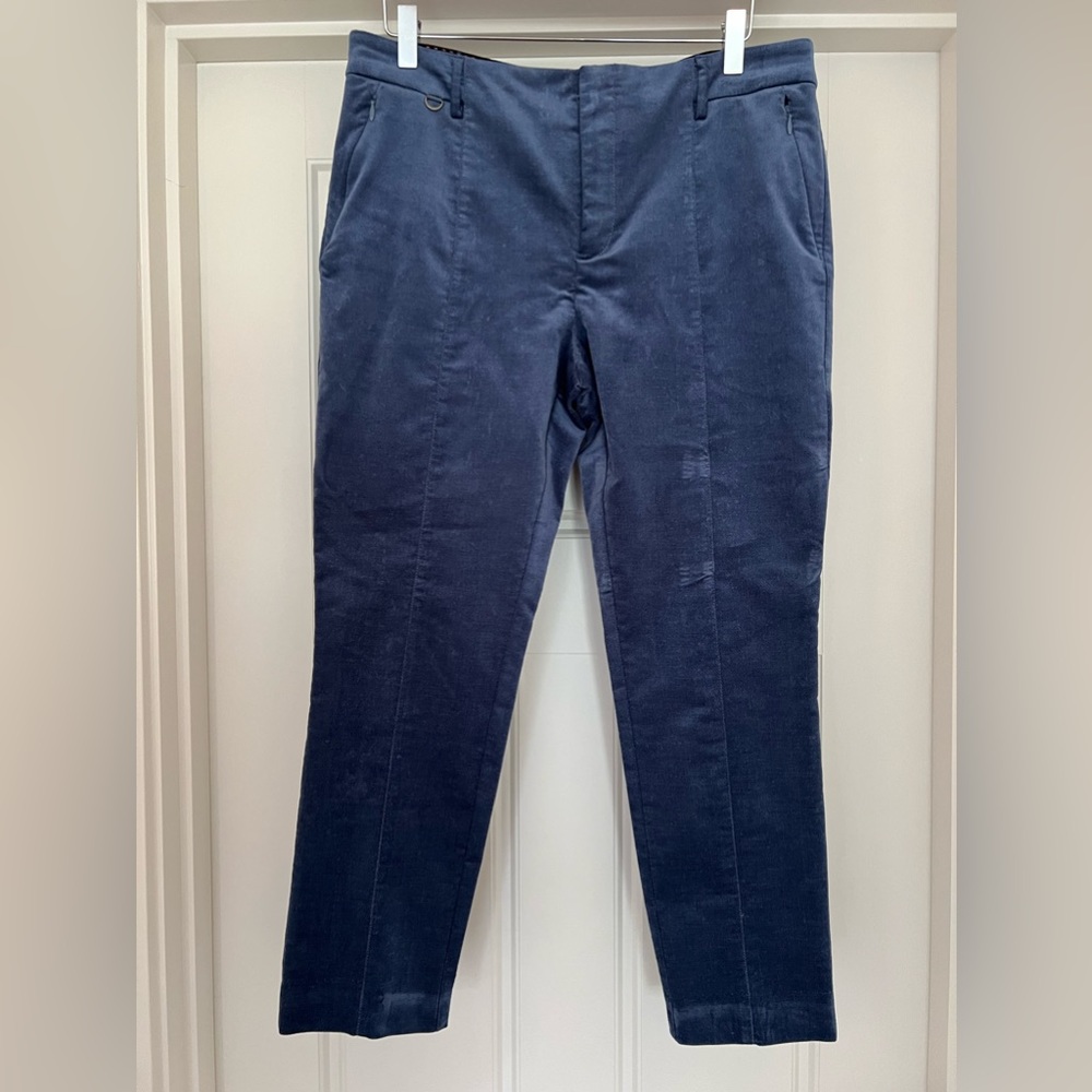 LIKE NEW Anthropologie Velvet Slim Pant Blue Size 10